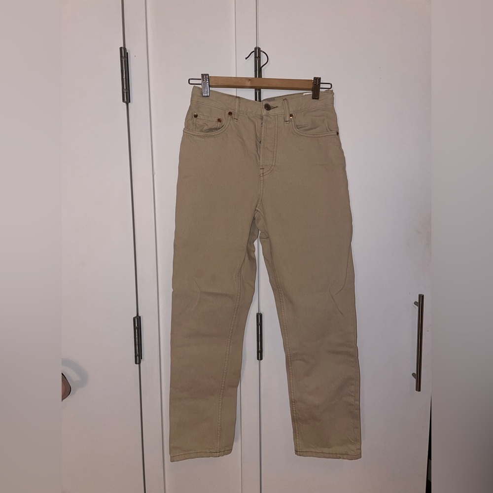 Everlane 90s cheeky jean crop in clay/oatmeal
